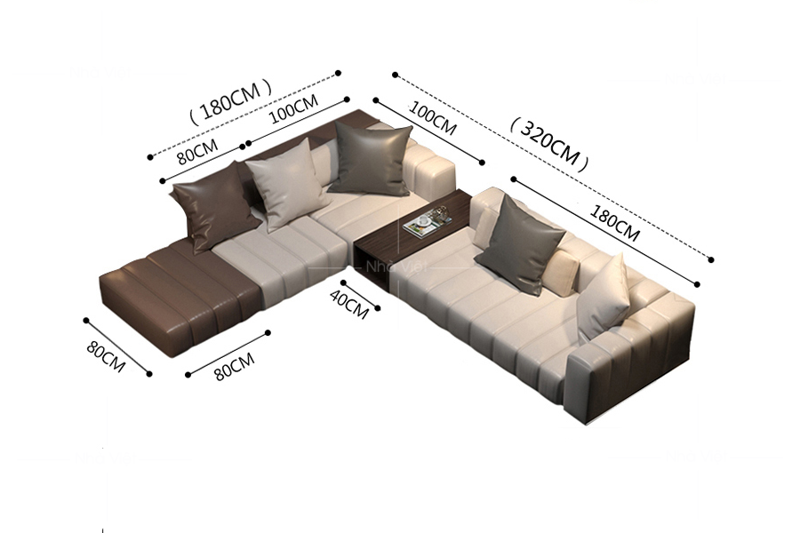 Sofa góc phòng khách rộng Minoti GL21