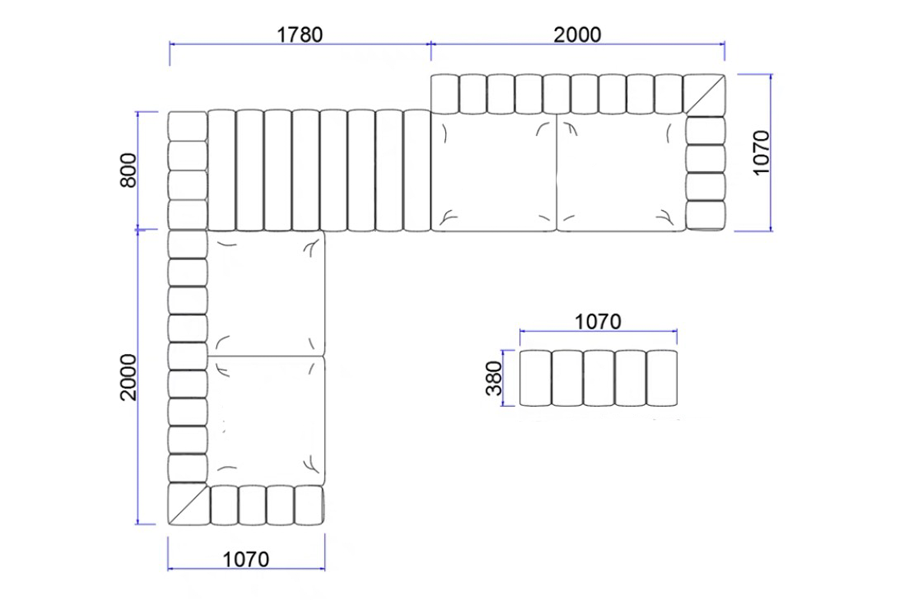 Sofa góc Minoti bọc vải GL36