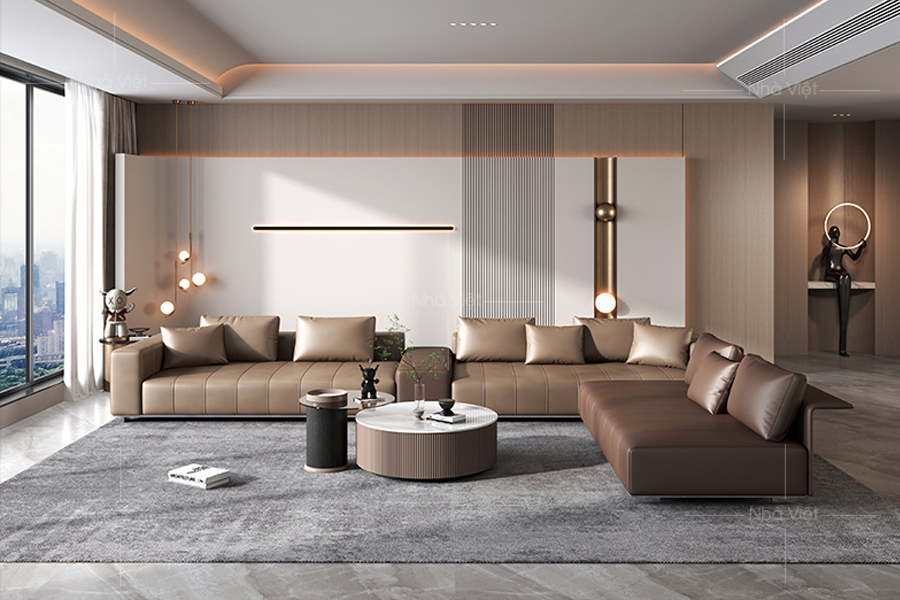 Sofa góc phòng khách rộng Minoti GL22