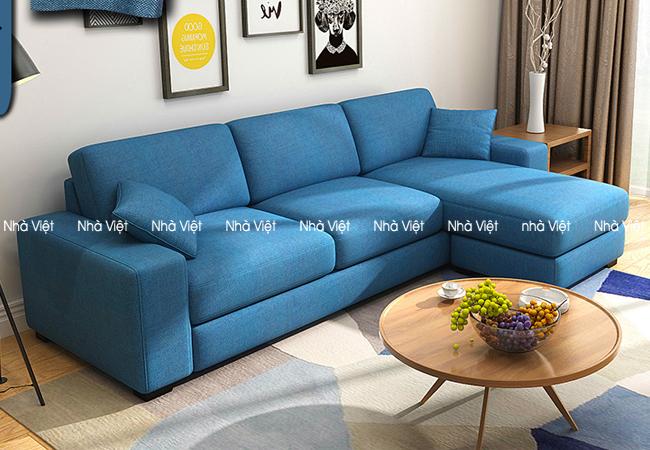 Mau sopha ni mau xanh kieu dang hien dai Sofa nỉ mã 090
