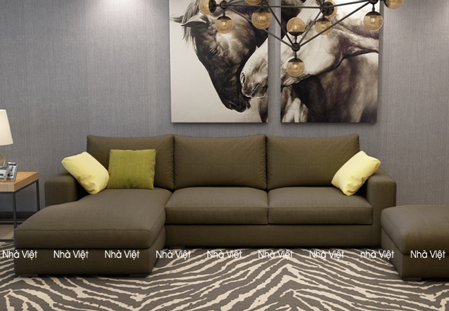Ban ghe sofa ni cho phong khach am cung hon Sofa nỉ mã 0111