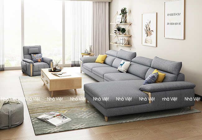 Những bộ ghế sofa nỉ chung cư thiết kế hiện đại Sofa nỉ mã 1113