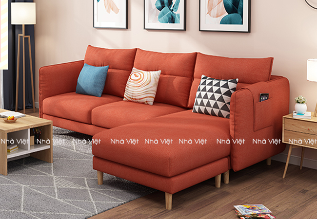 Bàn ghế sofa nỉ cho phòng khách nhỏ hẹp Sofa nỉ mã 1115