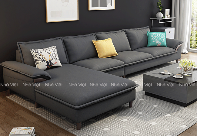 Sofa nỉ màu đen mã 1116