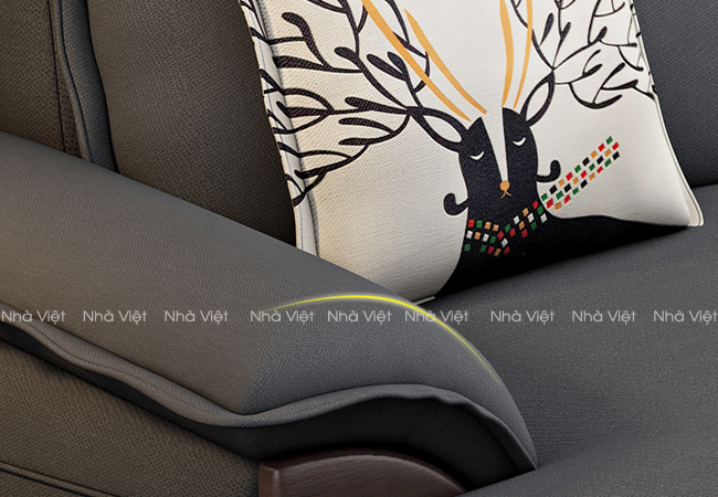 Mẫu bàn ghế sô pha nỉ thiết kế kiểu dáng góc màu đen Sofa nỉ màu đen mã 1116