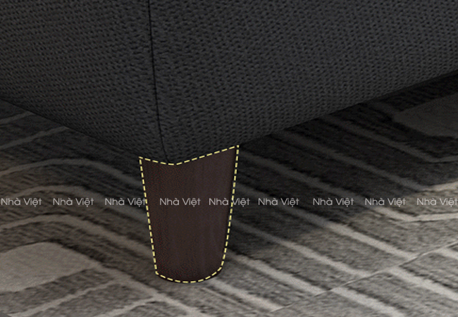 Mẫu bàn ghế sô pha nỉ thiết kế kiểu dáng góc màu đen Sofa nỉ màu đen mã 1116