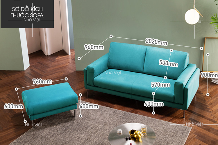 Sofa nỉ kích thước 2.0m mã 1124