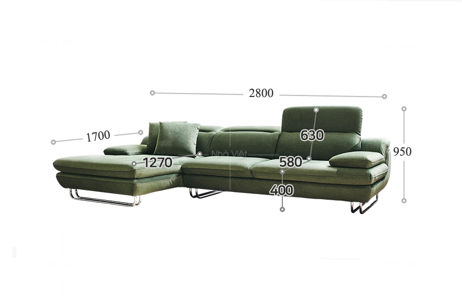 Sofa nỉ chung cư hiện đại N32