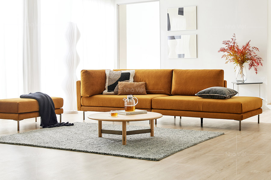 Sofa nỉ thiết kế 3 chỗ ngồi ND01