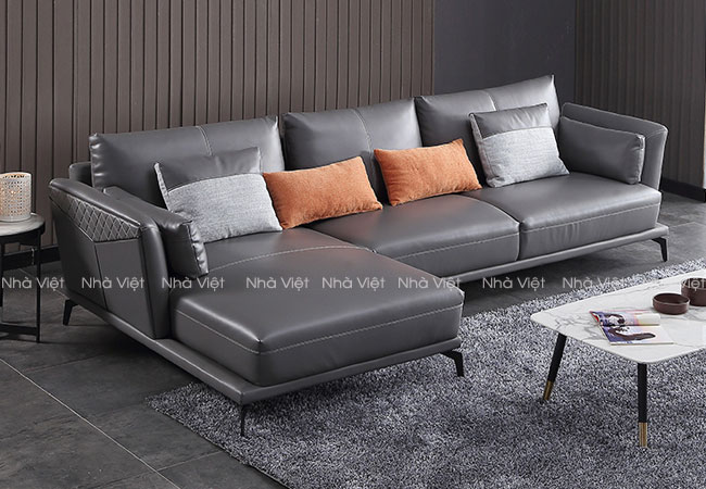 Bộ ghế sô pha phòng khách đẹp với gam màu đen ghi Sofa phòng khách mã 143
