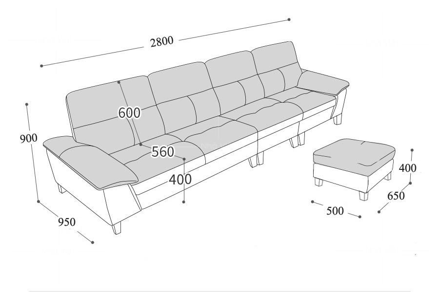 Sofa phòng khách chung cư P68