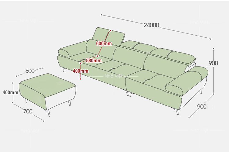 Sofa phòng khách văng dài mã 153