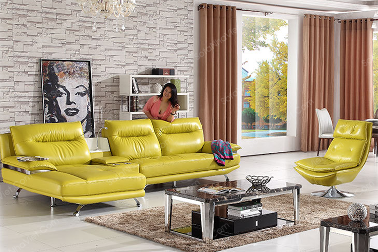 Mẫu sofa phòng khách nhập khẩu da thật Sofa phòng khách mã 112