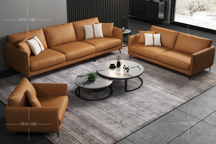 Kiểu dáng ghế sofa phòng thiết kế dạng 2 văng 1 đơn Sofa phòng khách mã 71