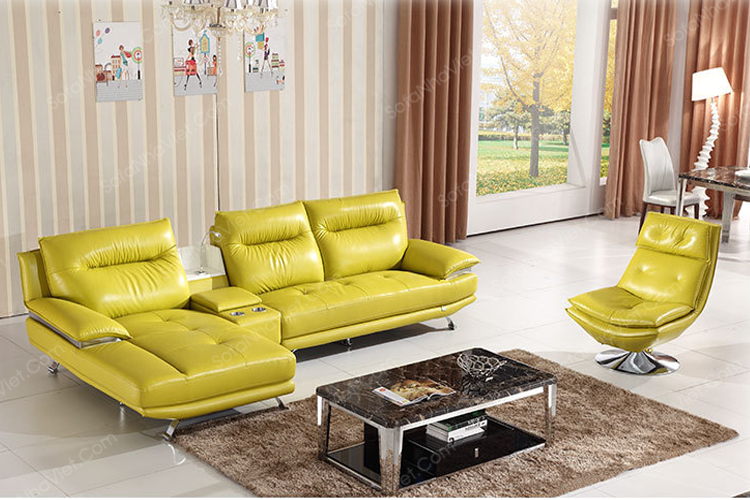 Mẫu sofa phòng khách nhập khẩu da thật Sofa phòng khách mã 112