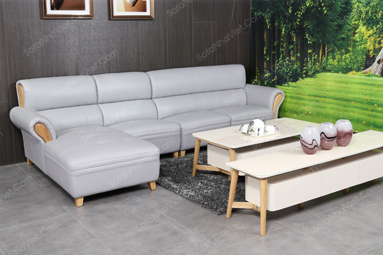 Bộ bàn ghế phòng khách gam màu trắng kem Sofa phòng khách mã 113