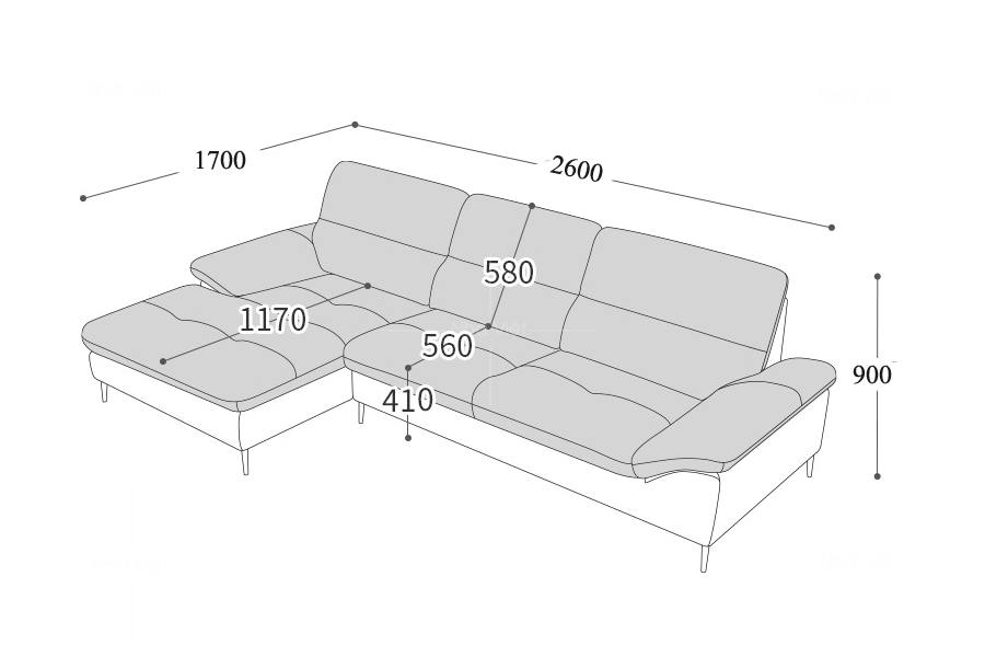 Sofa phòng khách rộng P65