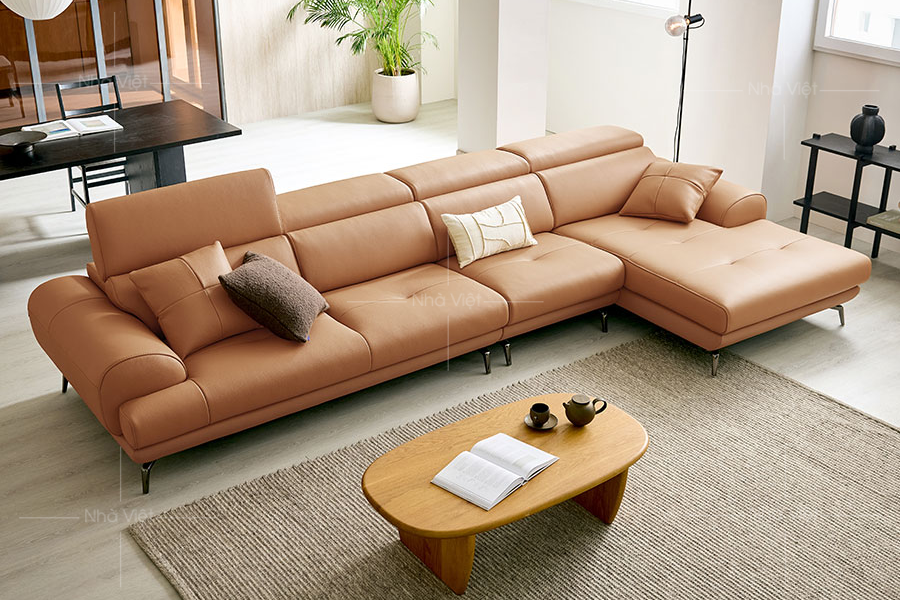 Bộ ghế sofa phòng dạng góc thiết kế với 4 chỗ ngồi dài 3m Sofa phòng khách dạng góc 4 chỗ P158