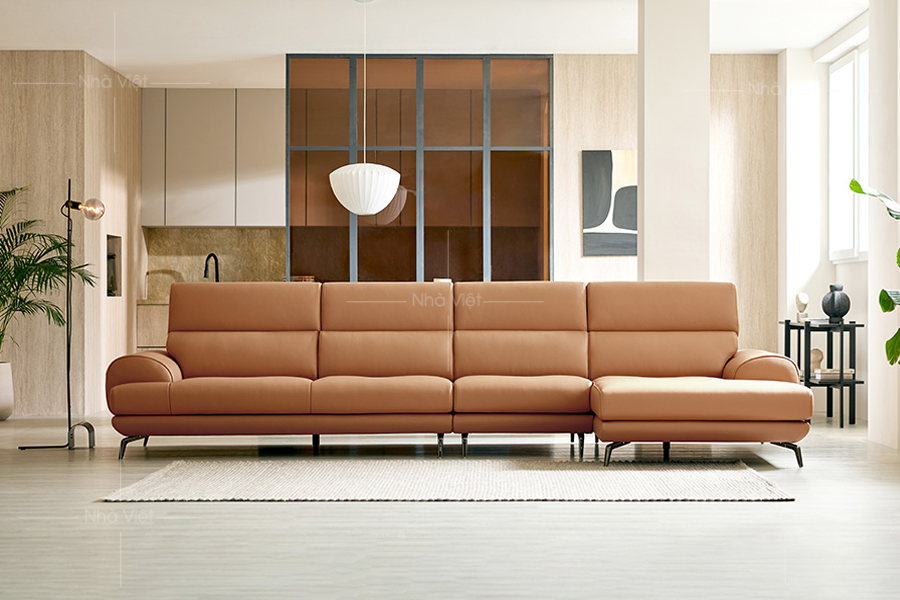 Bộ ghế sofa phòng dạng góc thiết kế với 4 chỗ ngồi dài 3m Sofa phòng khách dạng góc 4 chỗ P158
