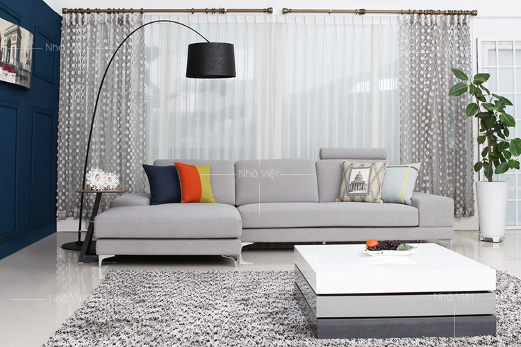 Sofa vải cho không gian nhỏ phòng khách 12m vuông Sofa vải phòng khách nhỏ VG-13