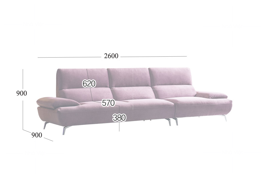 Sofa vải màu tím VG314