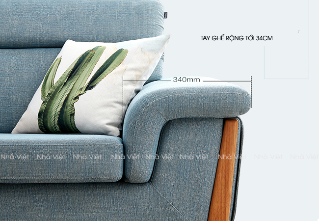 Bộ bàn ghế sofa vải thiết kế có phụ kiện tựa đầu 4 cấp độ Sofa vải phụ kiện tựa đầu mã 337