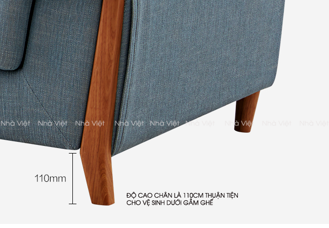 Bộ bàn ghế sofa vải thiết kế có phụ kiện tựa đầu 4 cấp độ Sofa vải phụ kiện tựa đầu mã 337