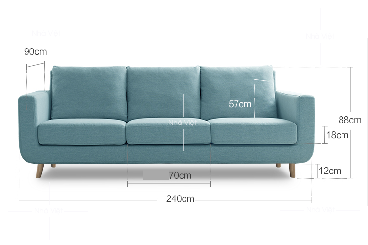 Sofa vải phòng khách 15m vuông mã 341