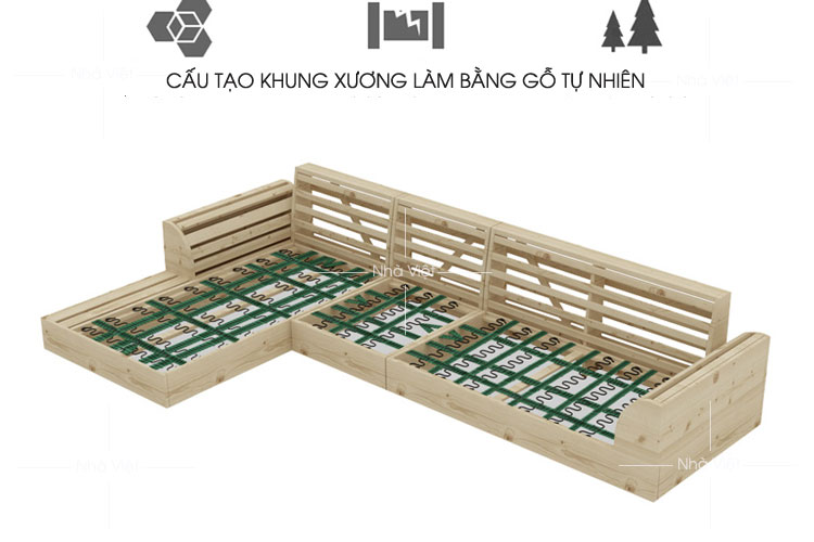 Mẫu ghế sofa vải mới thiết kế với phụ kiện tựa đầu nâng hạ tùy ý Sofa vải tiện ích mã 344