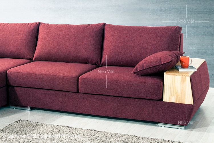 Sofa vải tay ốp gỗ mã 346