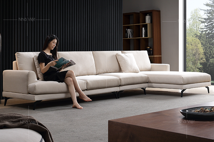 Sofa vải màu kem VG53