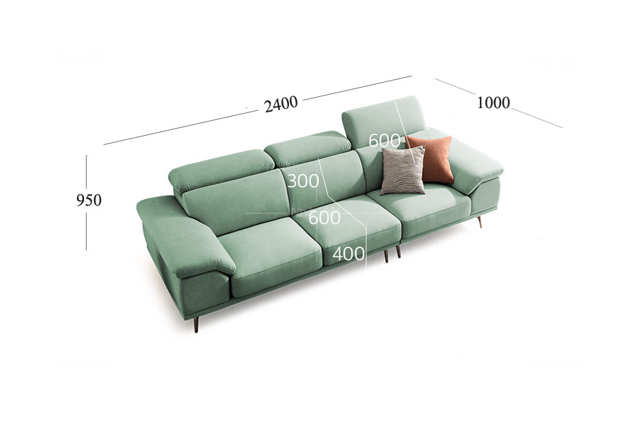 Sofa vải kiểu dáng băng dài VG05