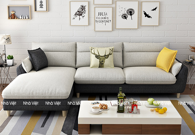 Bo ban ghe sofa vai hien dai cho chung cu dep Sofa vải mã 328