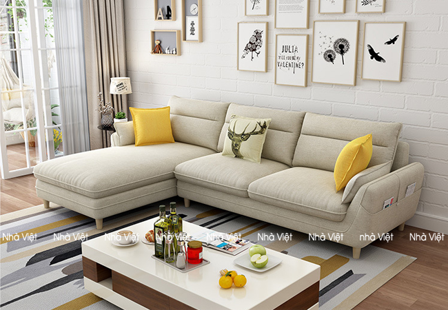 Bo ban ghe sofa vai hien dai cho chung cu dep Sofa vải mã 328