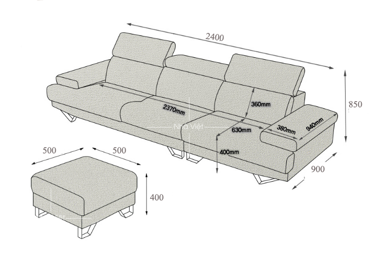 Sofa văng bọc vải màu đỏ mã 357