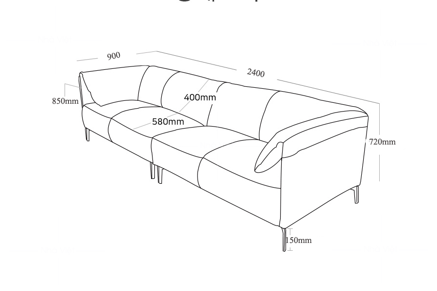 Sofa văng kích thước nhỏ VG355