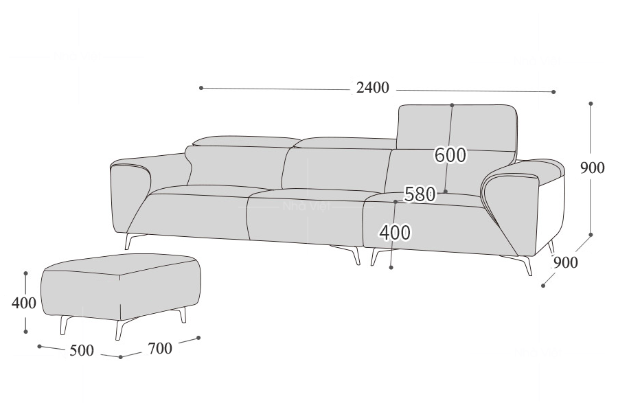 Sofa văng da công nghiệp VG 25