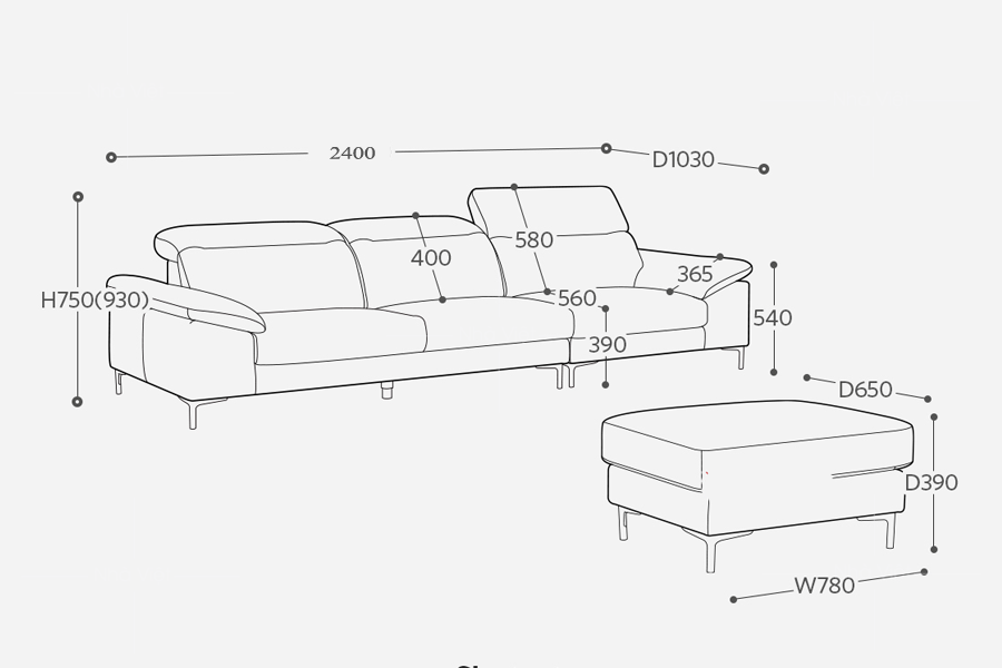 Sofa văng bọc da Vendo VG55
