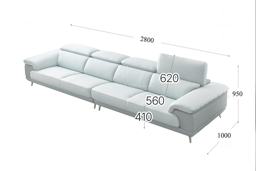 Sofa văng bọc da Benney VG58