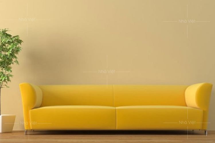 Phòng khách màu vàng làm chủ đạo nên chọn sofa màu gì ?