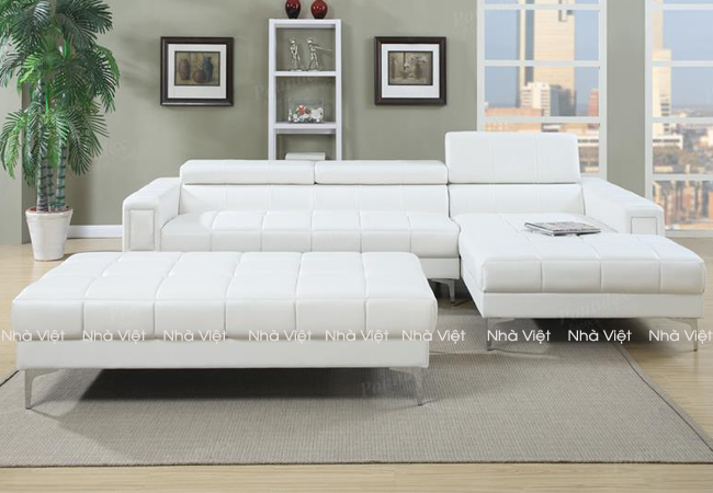 Kinh nghiệm làm sạch sofa da phòng khách màu trắng