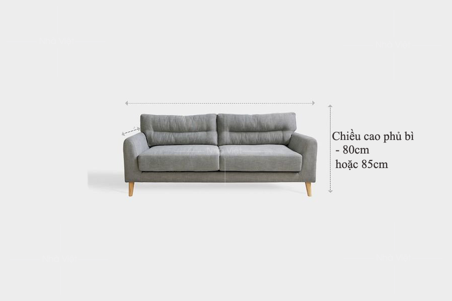 Kích thước ghế sofa vải hai chỗ là bao nhiêu mét dài