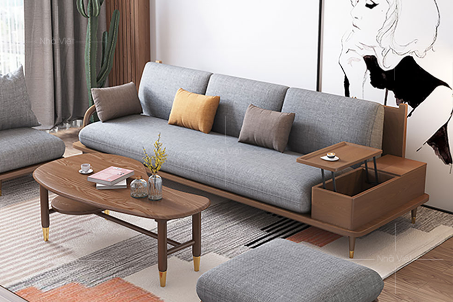 Xu hướng mới - Sofa gỗ kết hợp đệm tựa tiện nghi phong cách