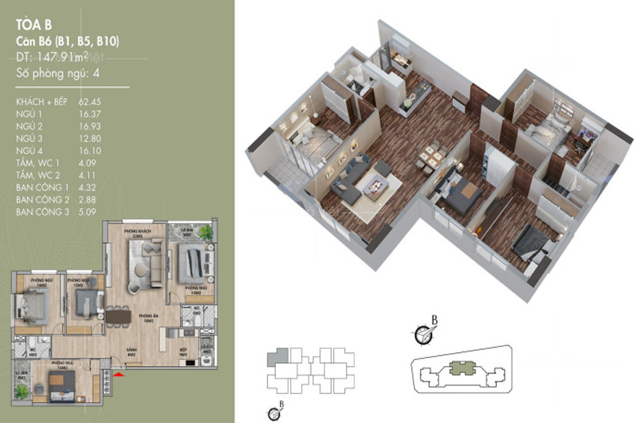 Đột nhập căn hộ 4 phòng ngủ chung cư UDIC WESTLAKE Tây Hồ