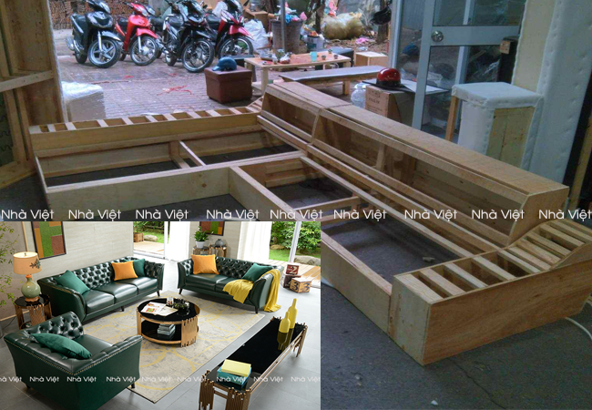 Sofa cổ điển giá rẻ đặt đóng tại xưởng Nhà Việt