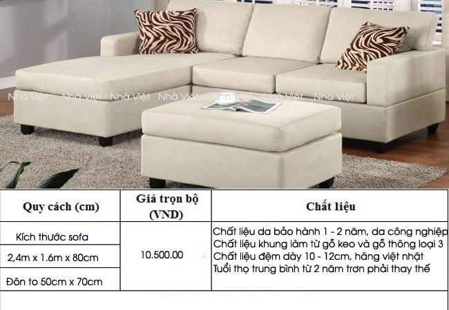 Bảng giá sofa cao cấp tính theo thị trường hiện nay