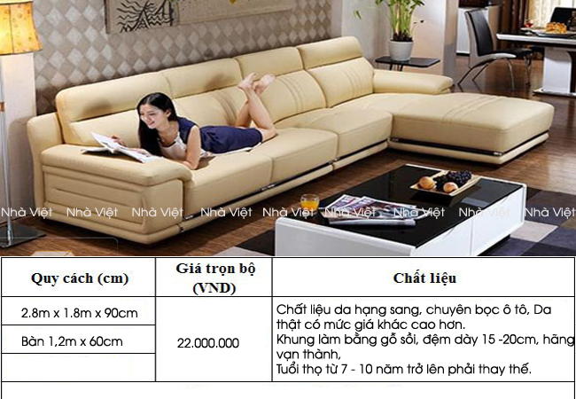 Bảng giá sofa cao cấp tính theo thị trường hiện nay
