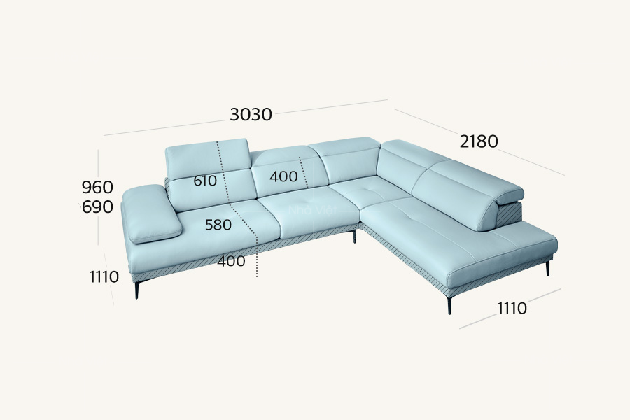 Sofa góc quây bọc da Lido Q04