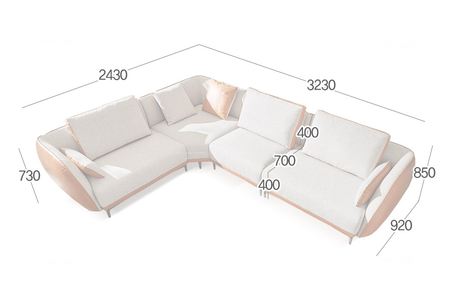 Sofa góc quây bọc da Lido Q06