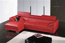 Ghế sofa da màu đỏ nổi bật không gian phòng khách